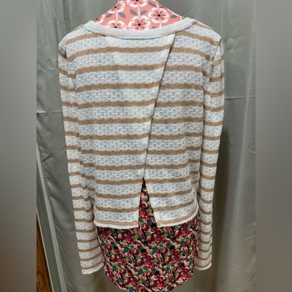 Postmark Anthropologie Ginny Layered Striped Floral Top - Picture 4 of 5